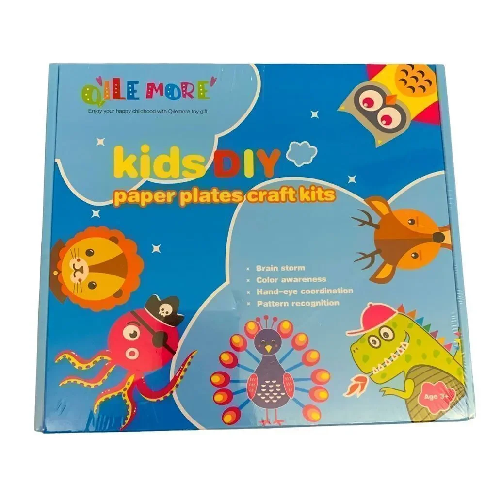 Qilemore Kids DIY Paper Plates Craft Kits Skills Development Creative Art